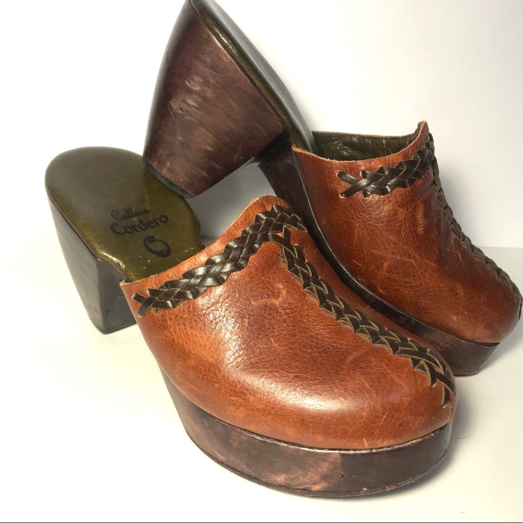 Calleen Cordero Artisan Leather Platform Clogs